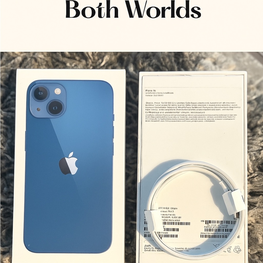 Apple iPhone 13 Box – Blue – w/ Charger Cord – No Device